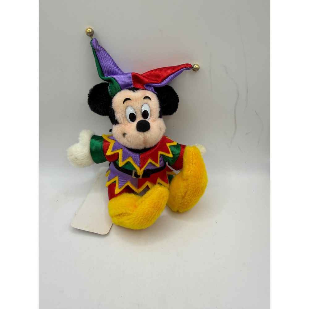 Tokyo Disneyland 15th Anniversary Mickey Mouse‎ Jester Plush Badge 1998 Vintage